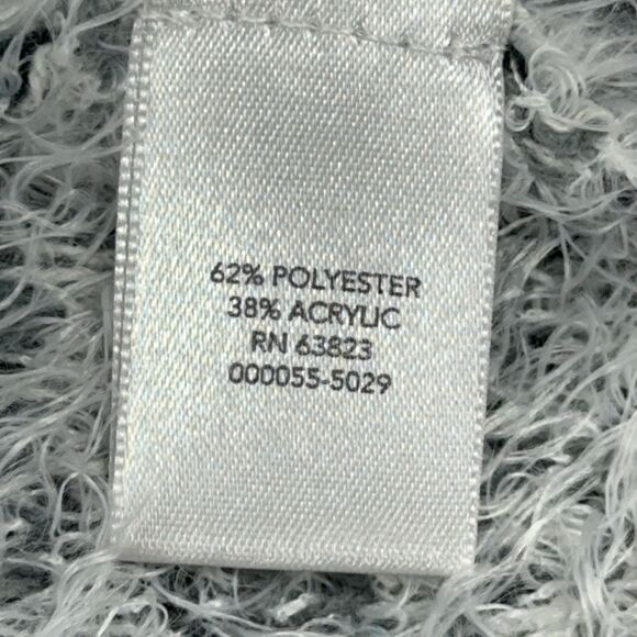 CJ Banks Sweater Womens Sz 1X White Black Fuzzy Knit Open Front Cardigan Tunic - Picture 5 of 7